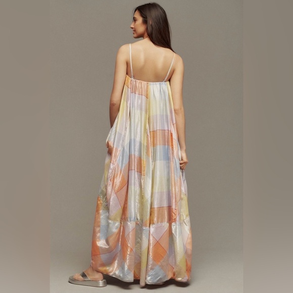 Anthropologie Pilcro Sleeveless Plaid Tent Maxi Dress 1X - Picture 2 of 3